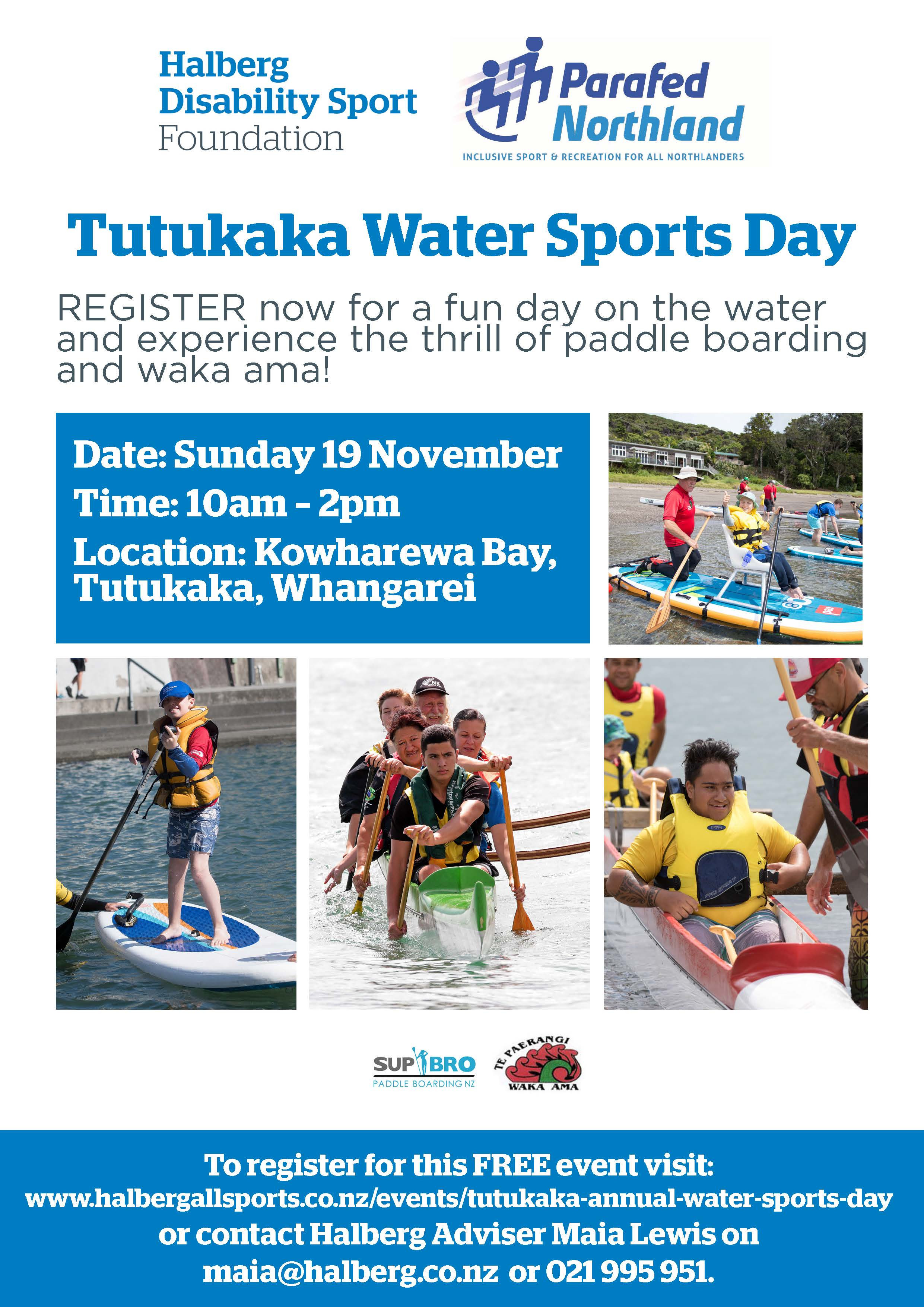 Reminder: Tutukaka Water Sports Day Halberg Disability Sport